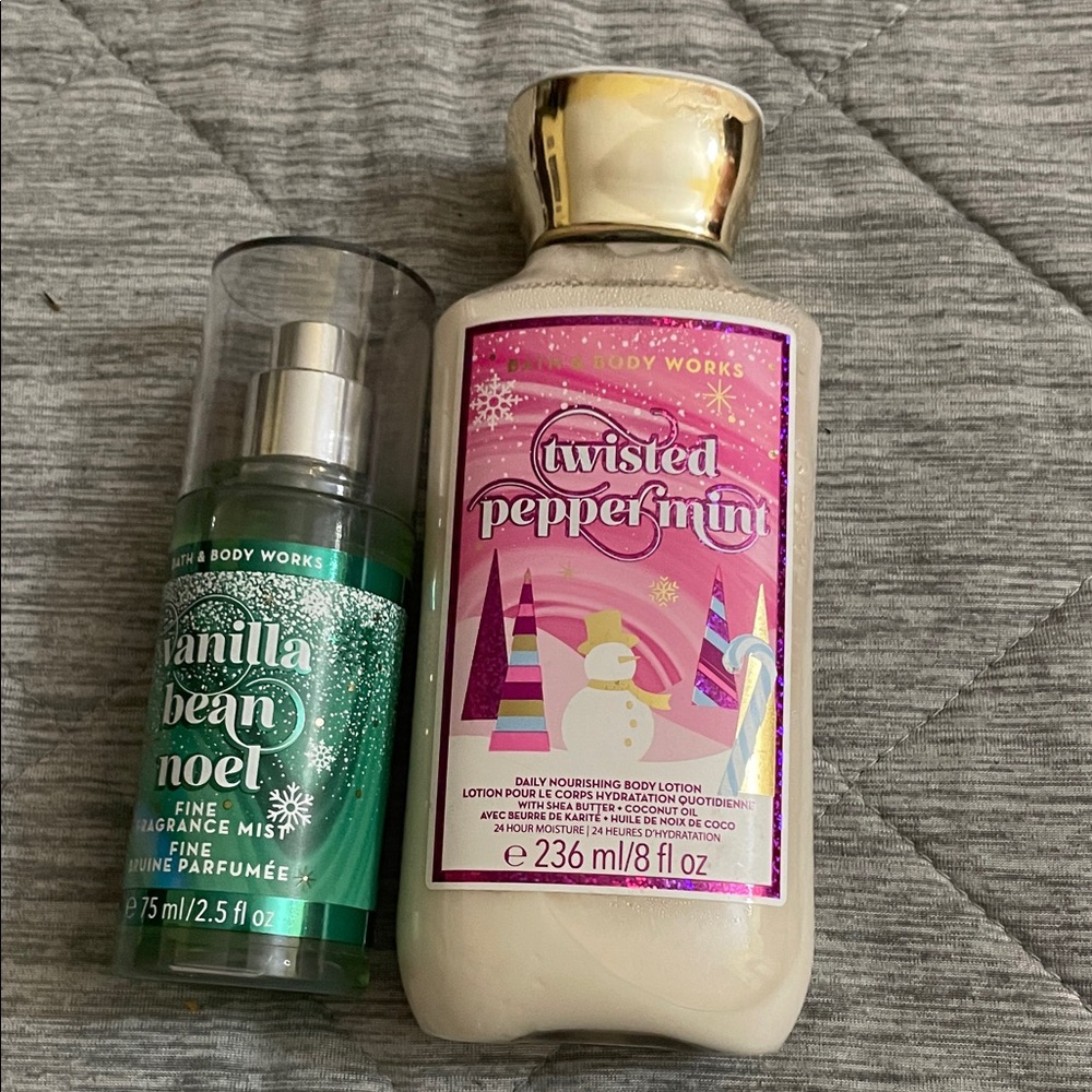 Bath & Body Works Vanilla  Bean Noel Fragrance Twisted Peppermint